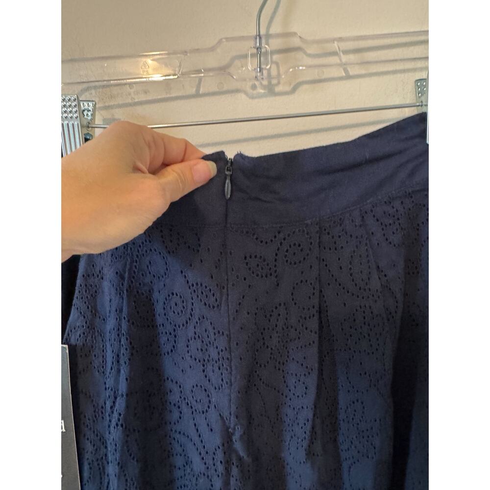 Tuckernuck Stripe Eyelet Pocket Maxi Skirt Navy Blue White Size Small NEW - Picture 10 of 14